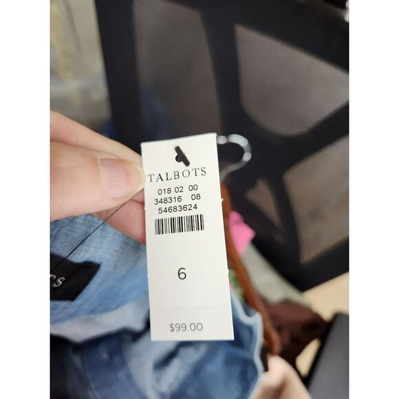 Talbots Womens Light Denim Button-Front A-Line Skirt Size 6 100% Cotton Casual S - Picture 7 of 7